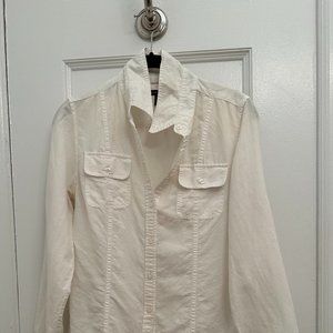 White Button Down Safari Shirt